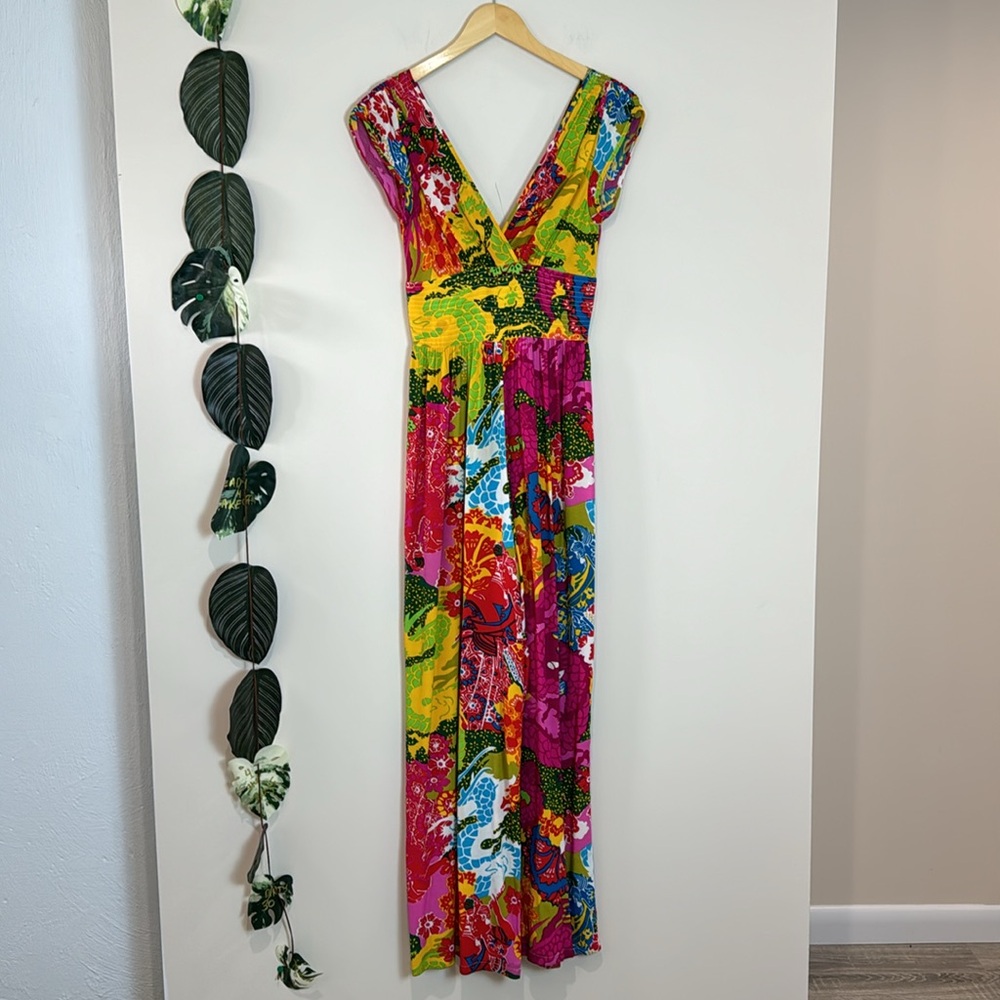 Trashy Diva Jumpsuit Size 0 Psychedelic Dragons Hepburn Multicolor Pink Yellow - Picture 3 of 10
